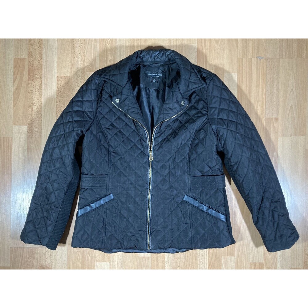 Andrew Marc New York Black Quilted Jacket (Women's Size L) • EUC